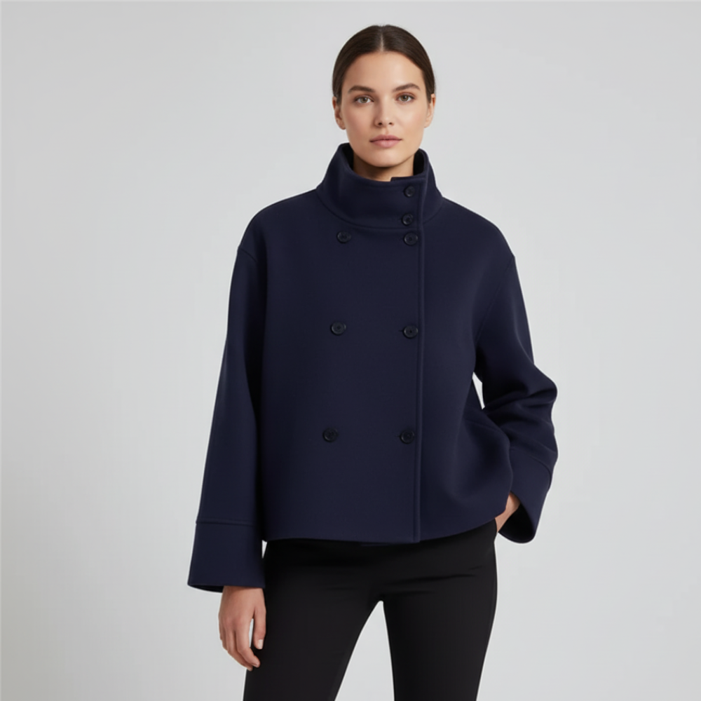 Women's Oversized Short Coat - Lightweight Overcoat Jacket