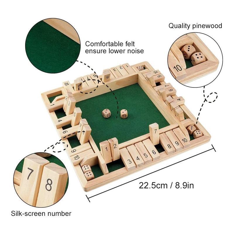 Wooden Board Game Math Dice Family Learning Game