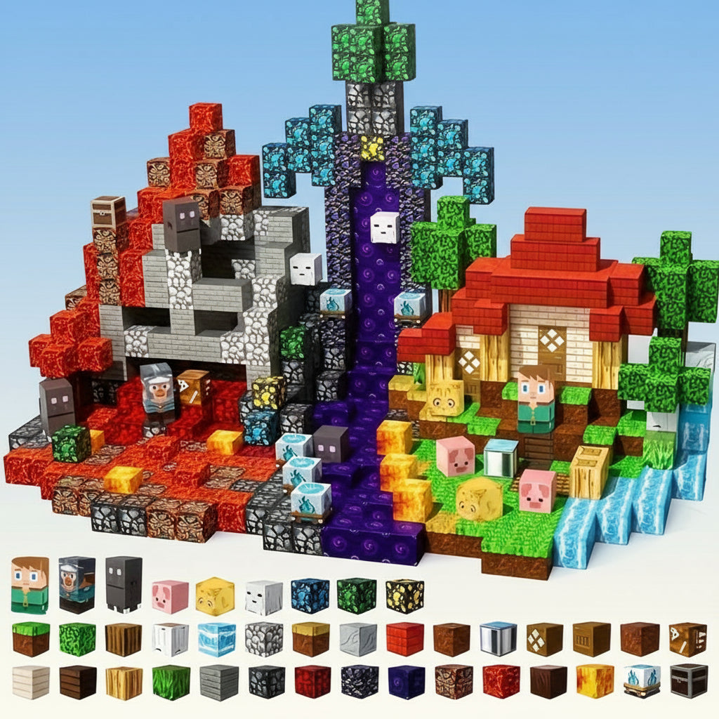 Magnetic Building Blocks Colorful Creative Construction Toy for Kids