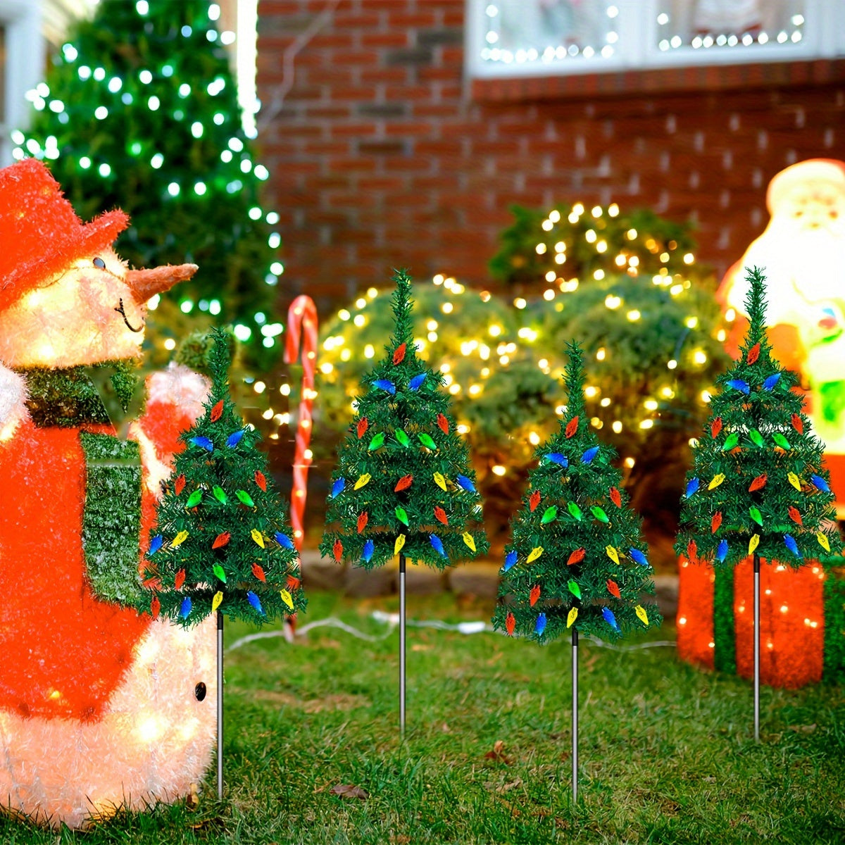 Christmas Tree Solar Outdoor Lights Garden Holiday Decor