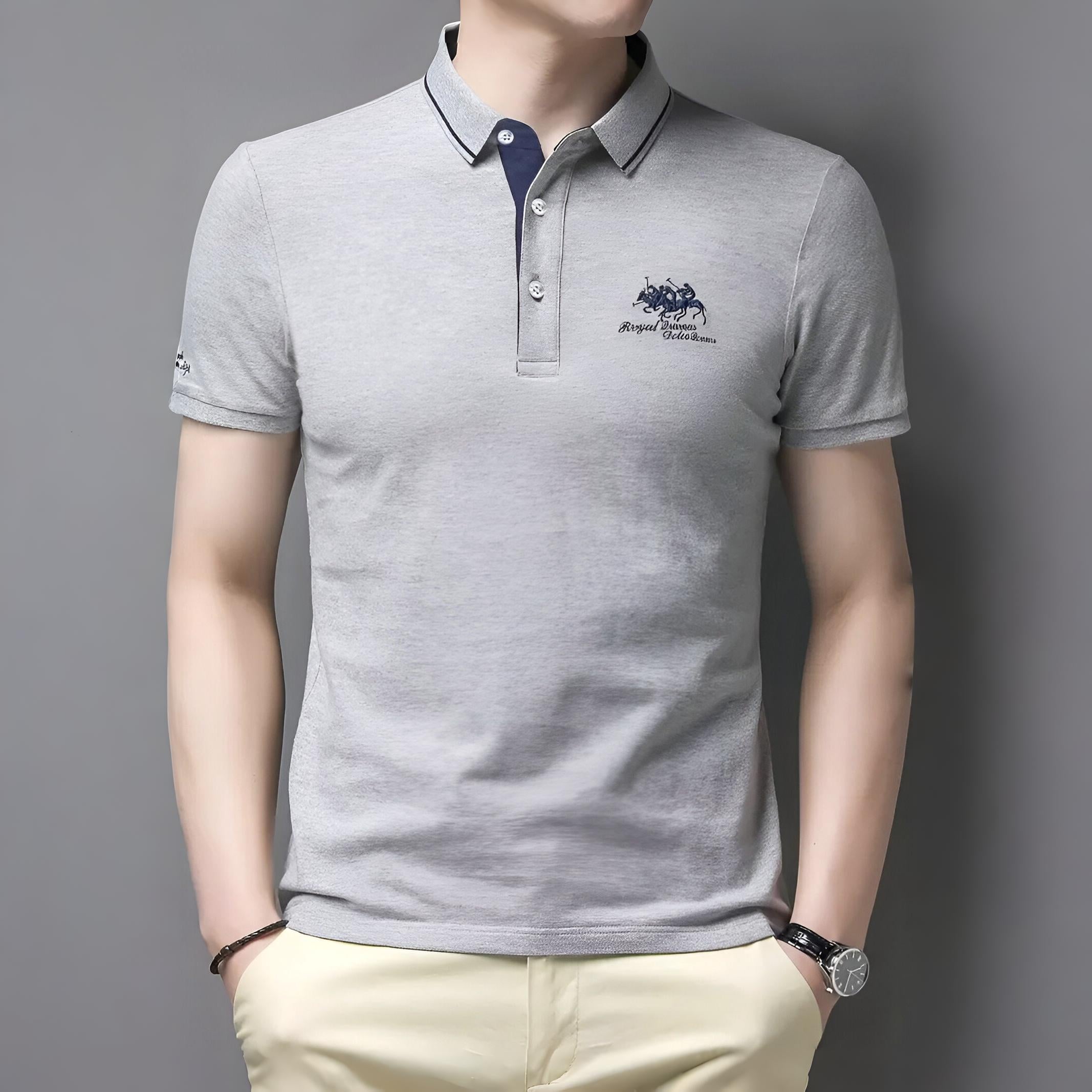 Men’s Casual Polo Shirt | Short Sleeve Embroidered Logo