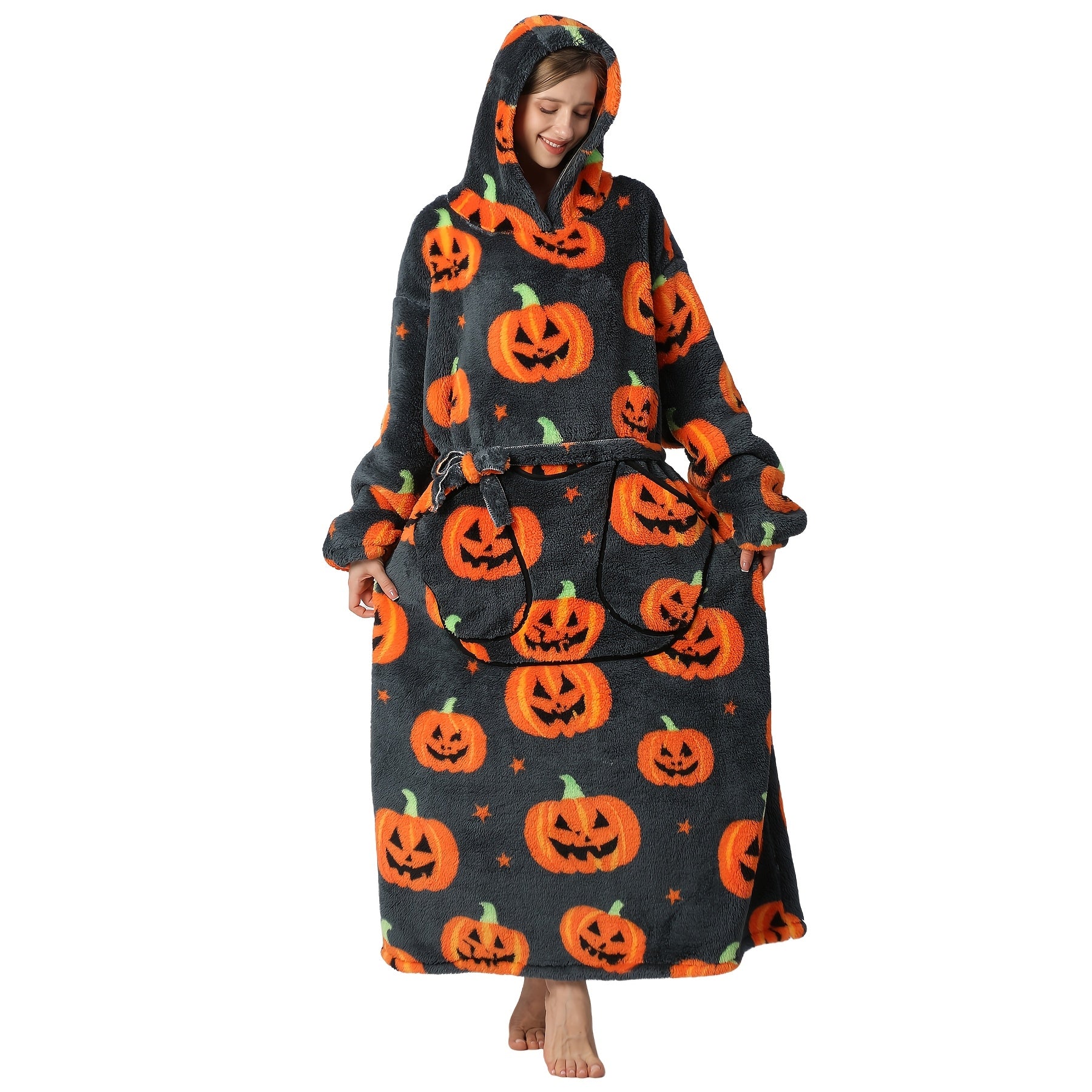 Oversized Blanket Hoodie Cozy Wearable Fleece Blanket