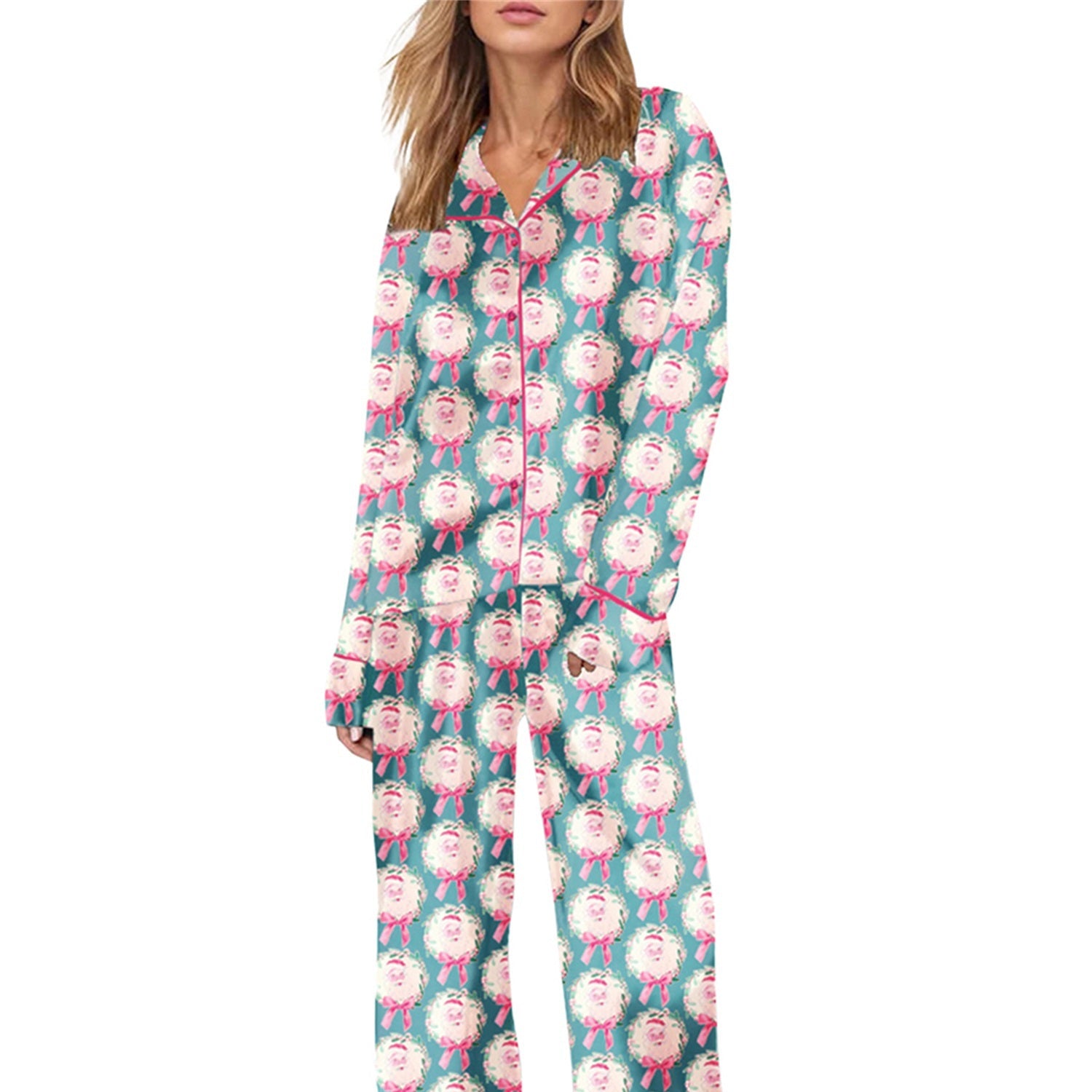 Women's Christmas Pajama Loungewear Set Cozy Two Piece