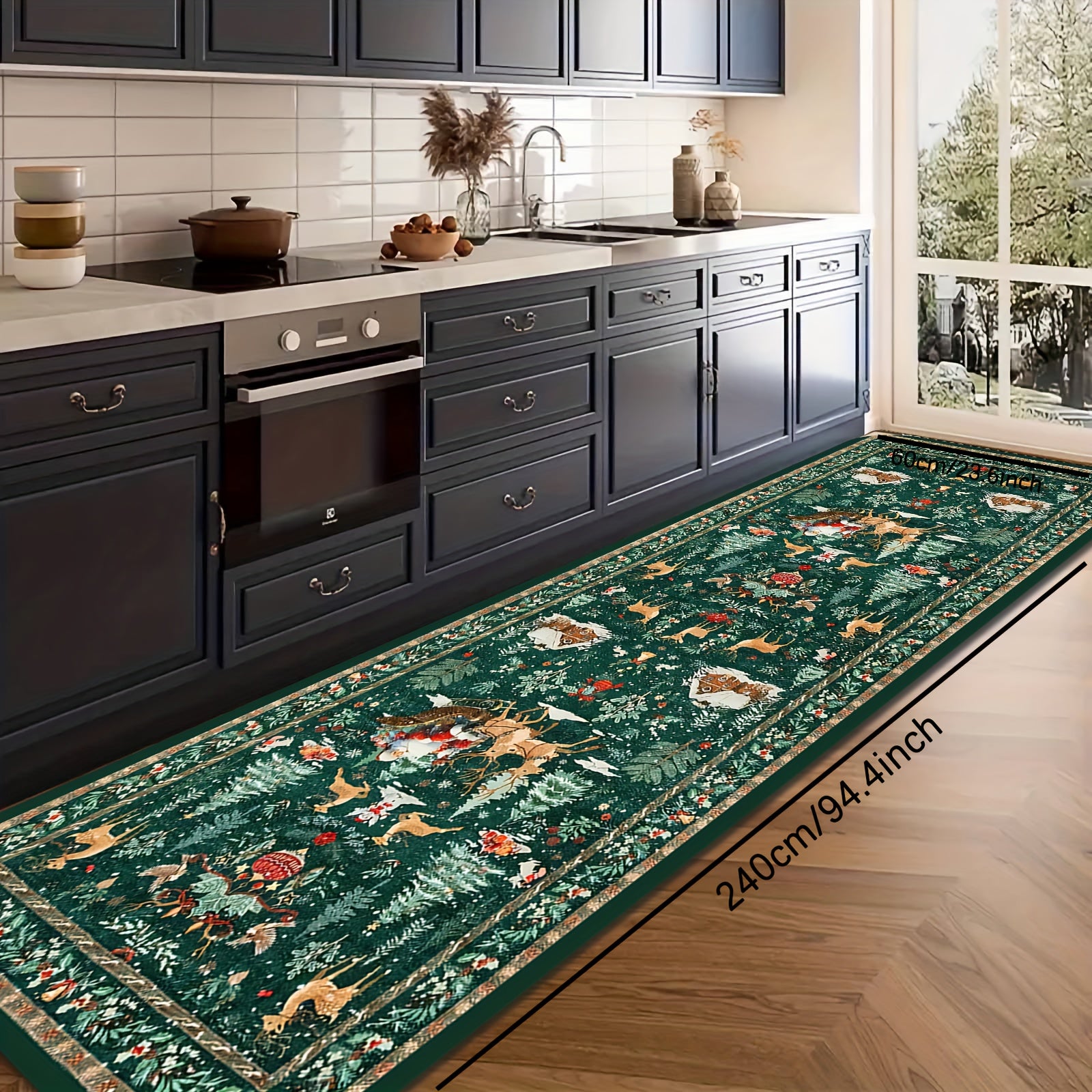 Christmas Rug Non-Slip Washable Runner Carpet Hallway Decor