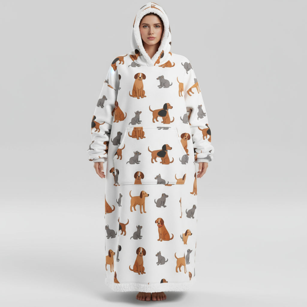 Oversized Blanket Hoodie Cozy Wearable Fleece Blanket