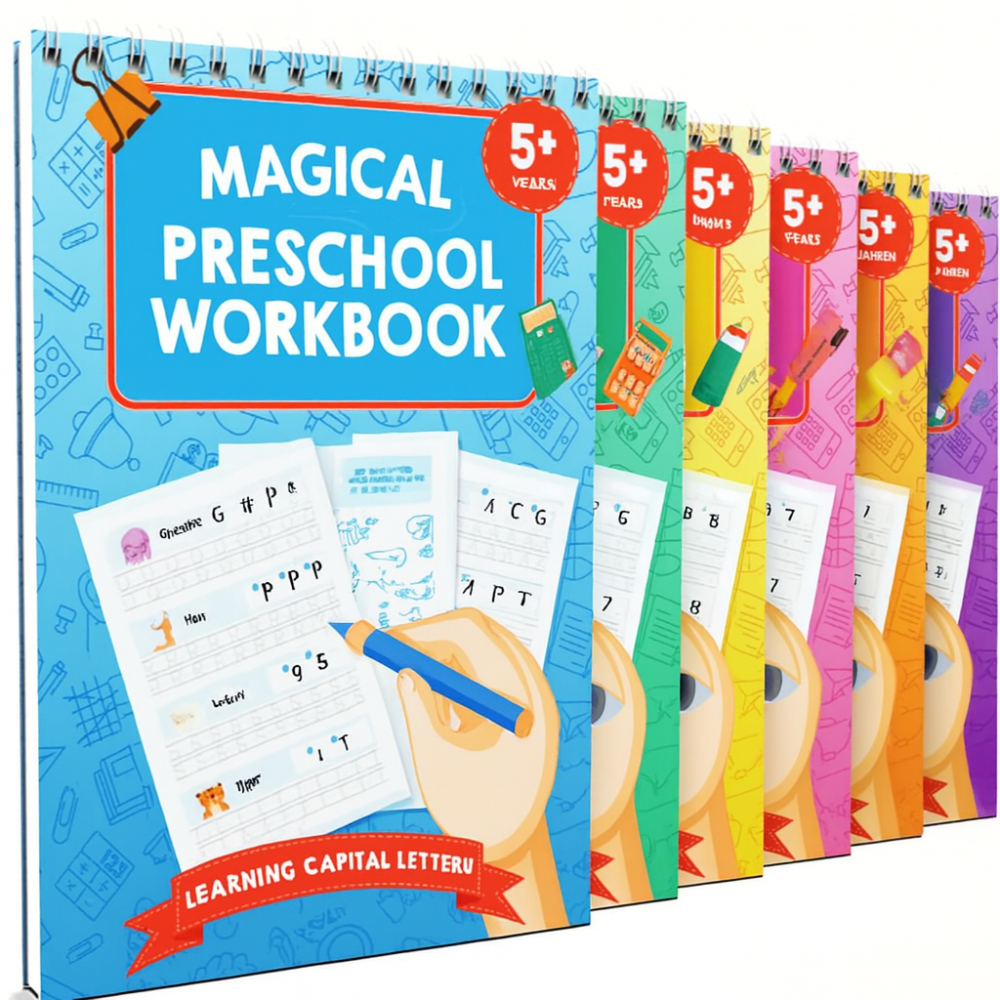 Reusable Magic Preschool Writing Practice Book Set