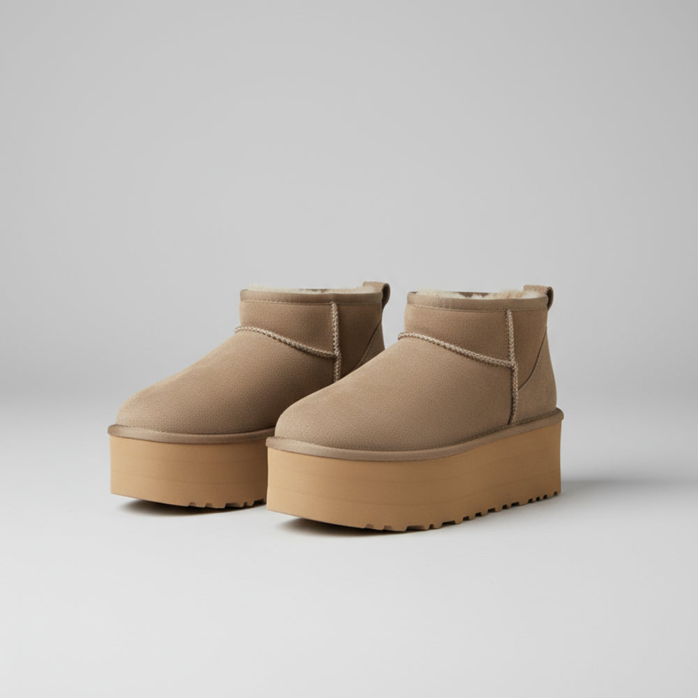 Women’s Brown Suede Boots Knee High Platform Style