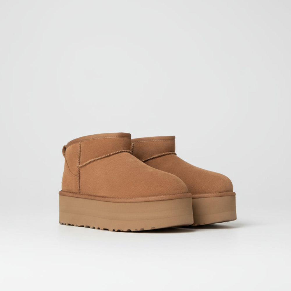 Women’s Boots Brown Suede Platform Fur Lined Winter Booties