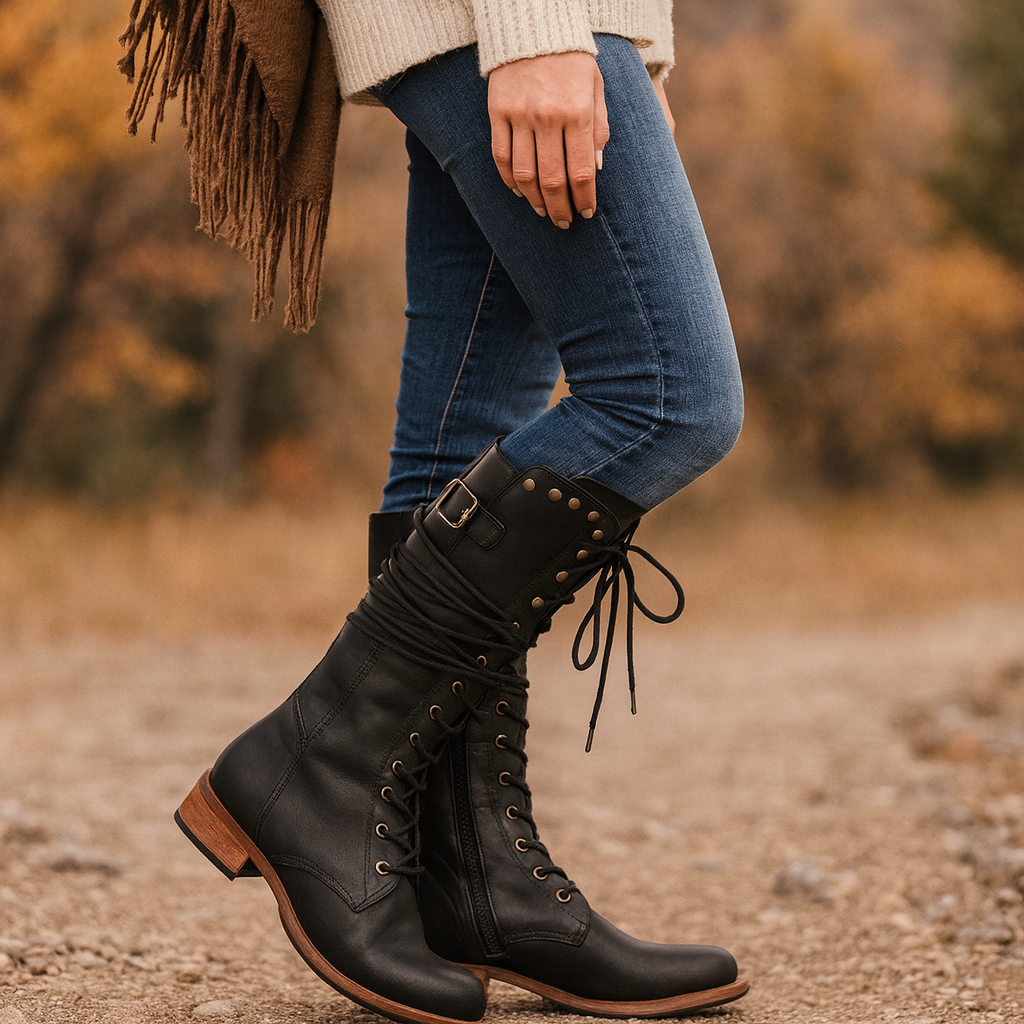 Women Knee High Cowgirl boots Vintage Western Style