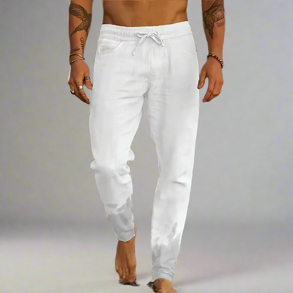 Men’s Baggy Linen Jogger Pants | Track Drawstring Fit