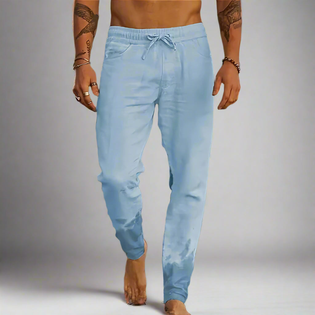 Men’s Baggy Linen Jogger Pants | Track Drawstring Fit