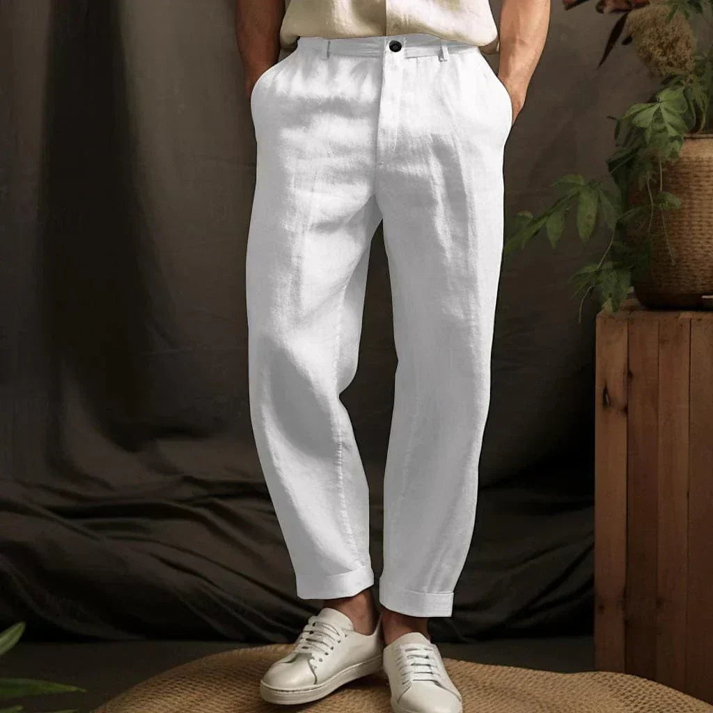 Men’s Casual Linen Pants | Lightweight Wide Leg Trousers
