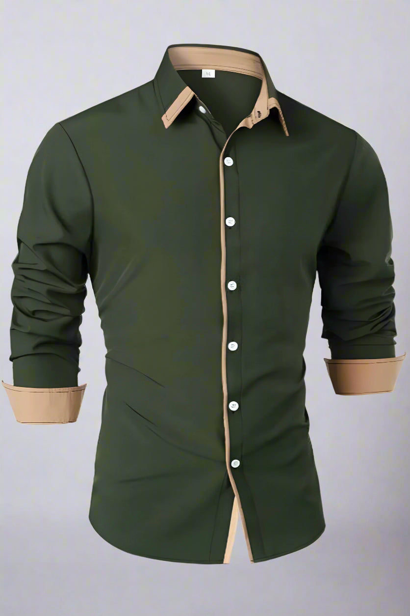 Men’s Slim Fit Long Sleeve Shirt | Casual Button Up Dresswear