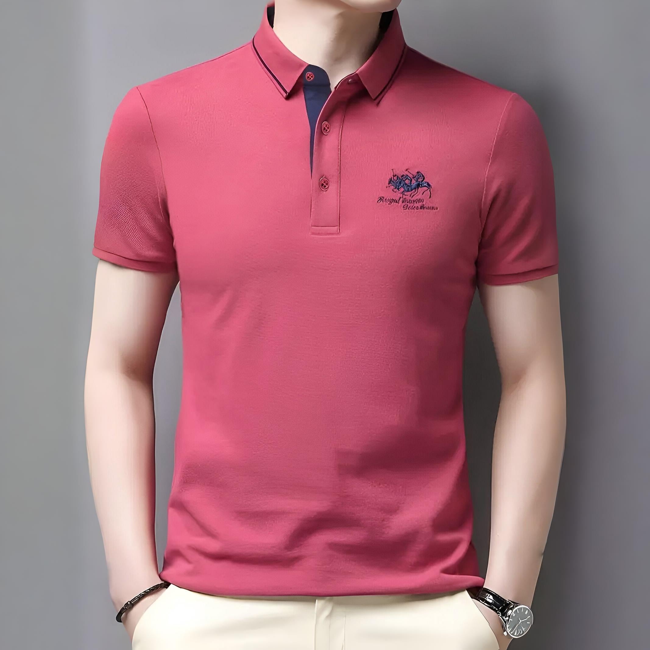 Men’s Casual Polo Shirt | Short Sleeve Embroidered Logo