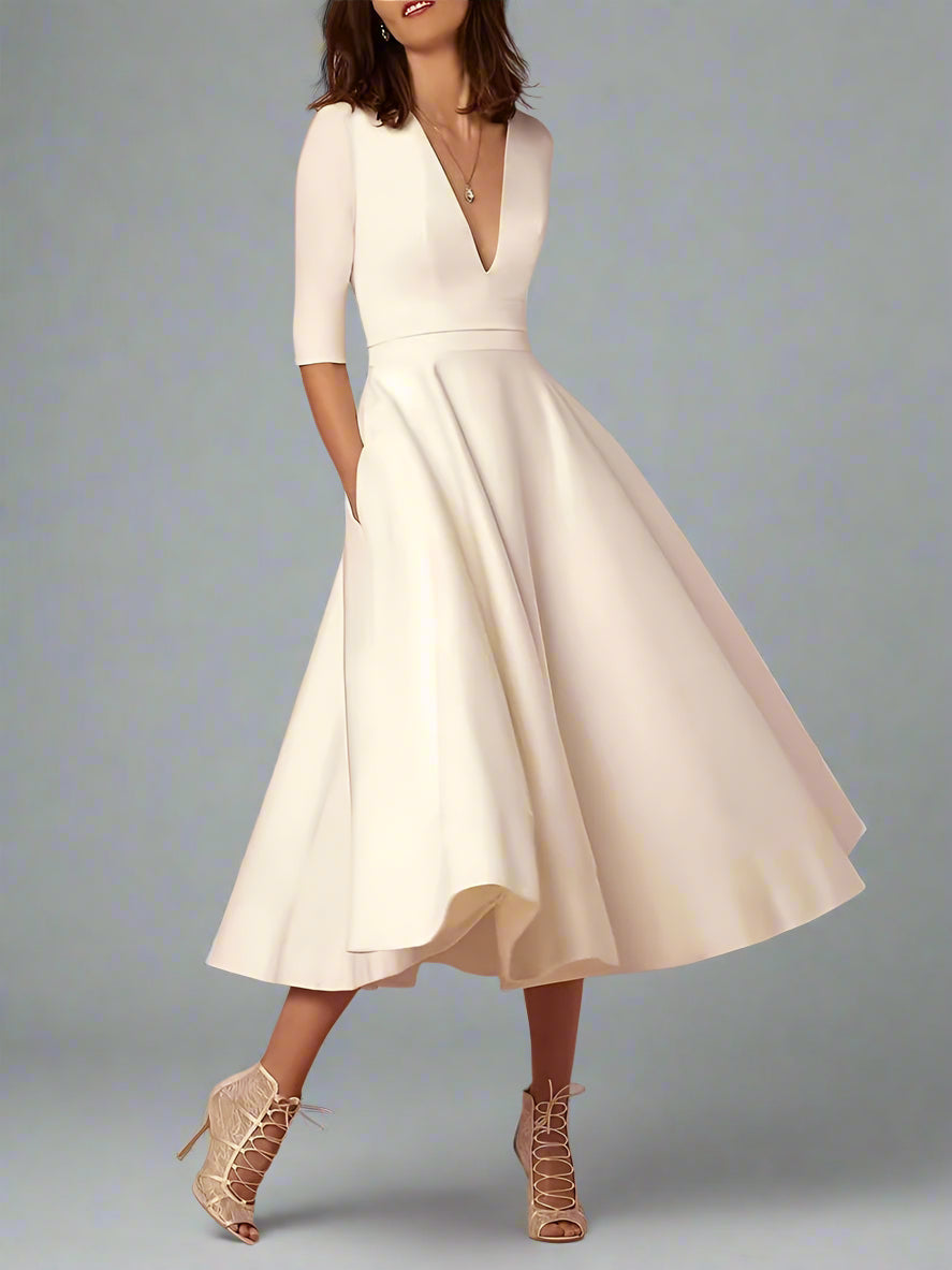 Women’s Elegant Vintage Cocktail Dress | Fit and Flare Midi