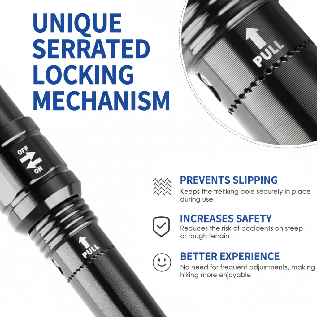 Collapsible Hiking Stick Interchangeable Heads Outdoor Adventures