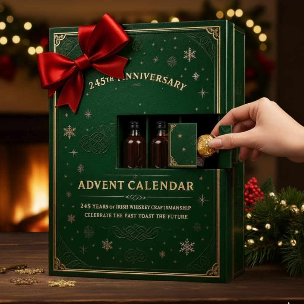 Whiskey Bottle Advent Calendar Decorative Christmas Countdown Box