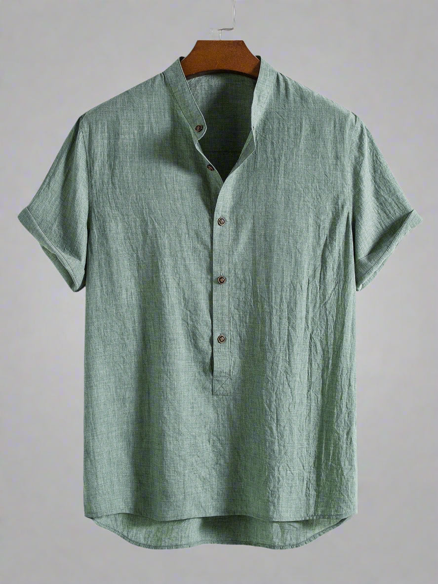 Men's Lightweight Summer Henley Shirt Set | Relaxed Fit Casualwear