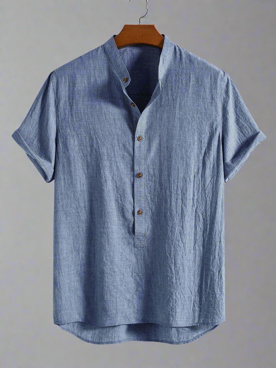 Men's Lightweight Summer Henley Shirt Set | Relaxed Fit Casualwear