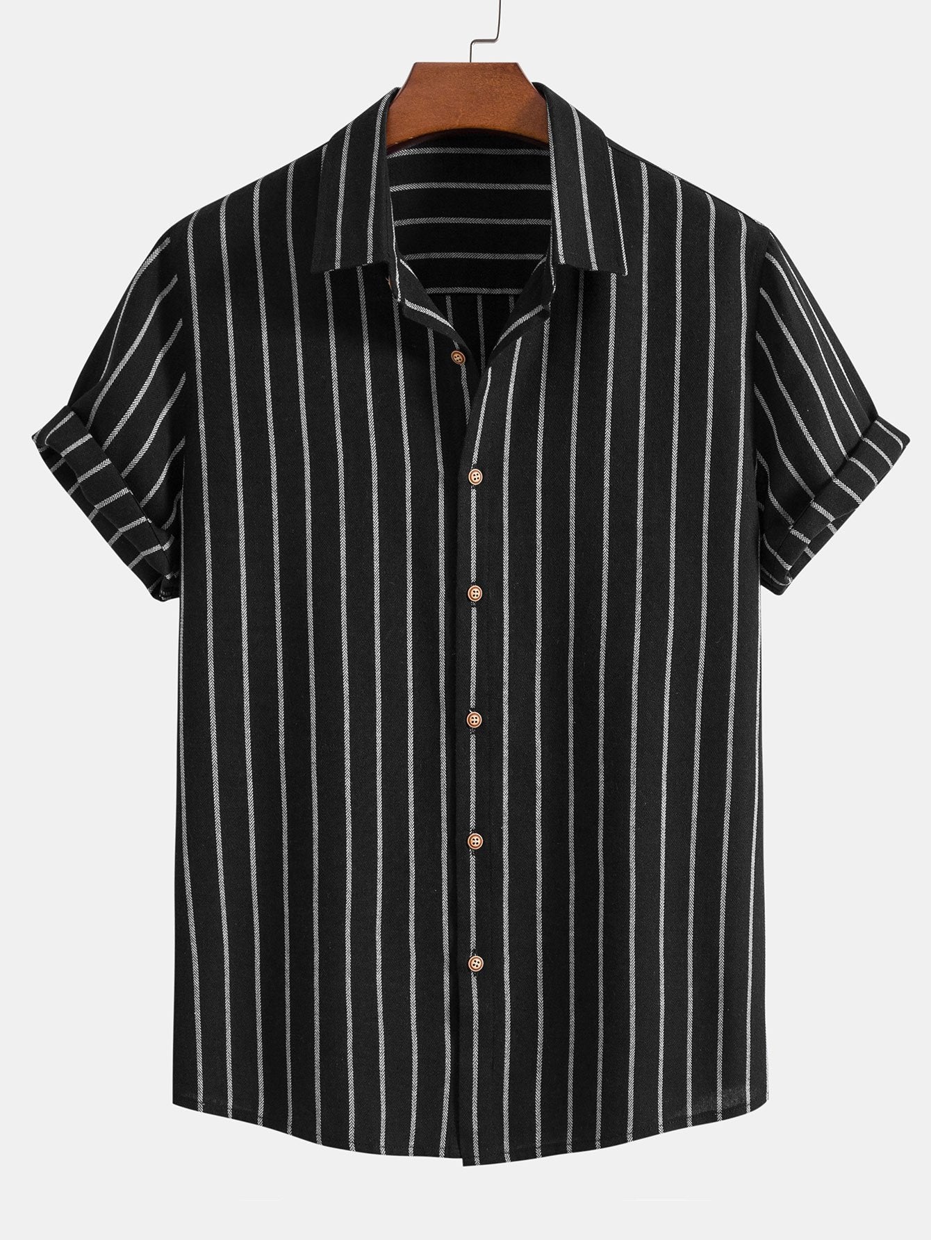 Men's Striped Short Sleeve Shirt Set | Relaxed Fit Casualwear