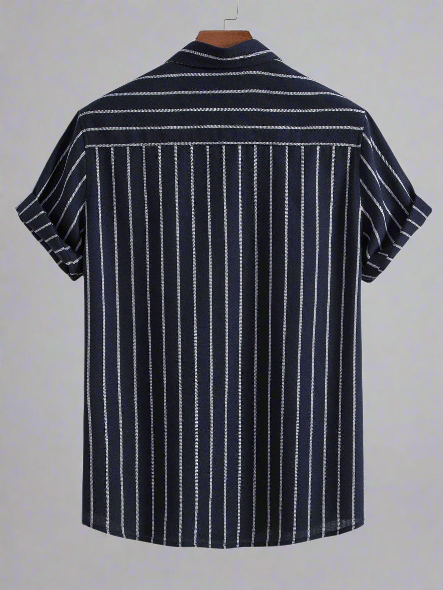 Men's Striped Short Sleeve Shirt Set | Relaxed Fit Casualwear