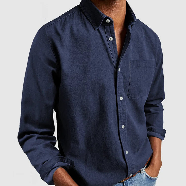 Men's Oversized Corduroy Flannel Shirt | Casual Long Sleeve