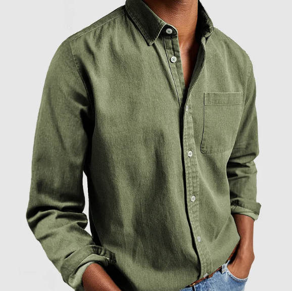 Men's Oversized Corduroy Flannel Shirt | Casual Long Sleeve