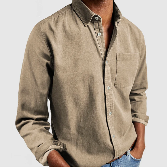 Men's Oversized Corduroy Flannel Shirt | Casual Long Sleeve