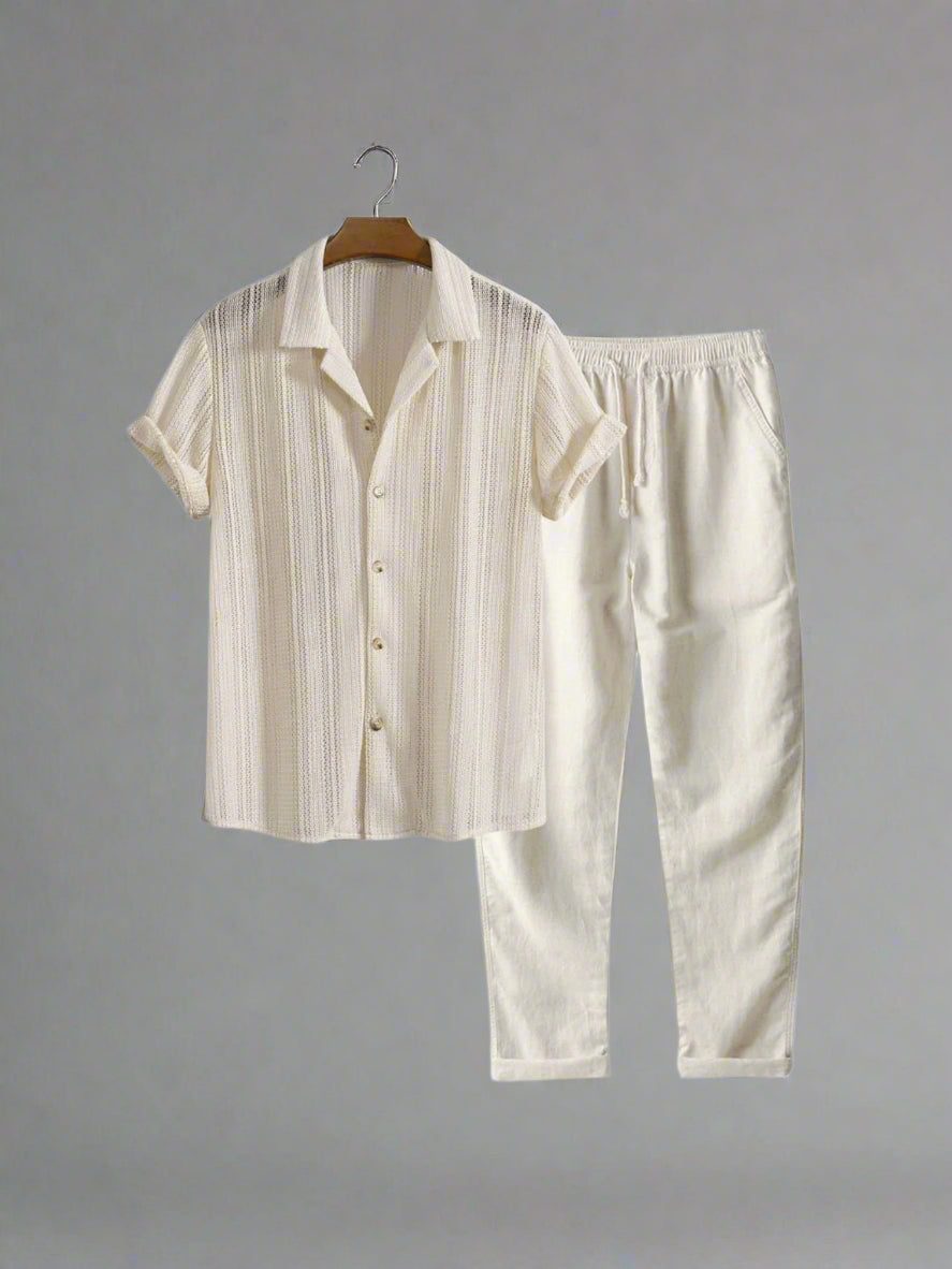 Men's Lightweight Short Sleeve Shirt Set | Relaxed Fit Summerwear
