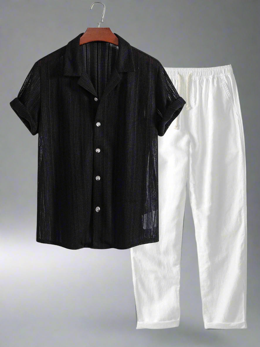 Men's Lightweight Short Sleeve Shirt Set | Relaxed Fit Summerwear