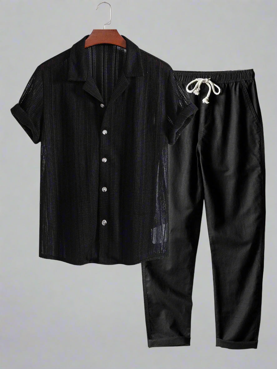 Men's Lightweight Short Sleeve Shirt Set | Relaxed Fit Summerwear