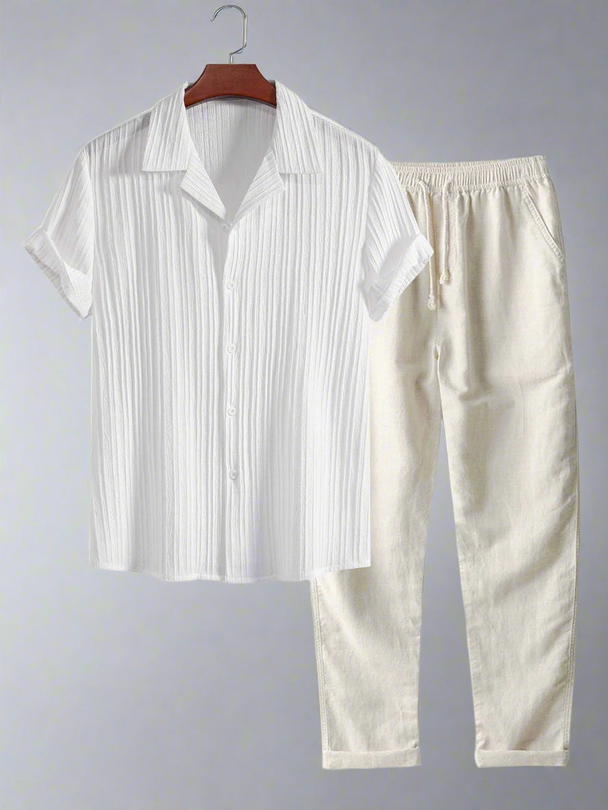 Men's Casual Lightweight Shirt Set | Short Sleeve Relaxed Fit