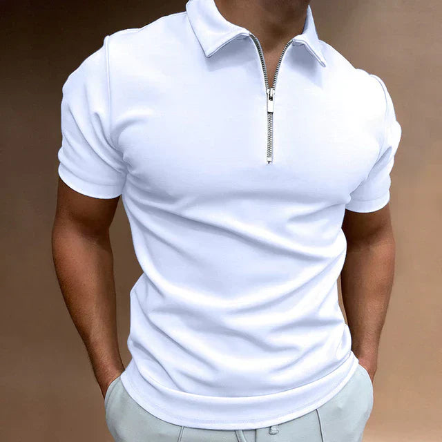 Men’s Tight Fit Polo Shirt | Compression Zip Collar
