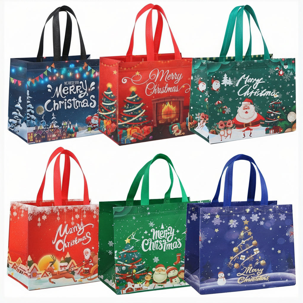 Christmas Bags Reusable Large Gift Tote Holiday Presents