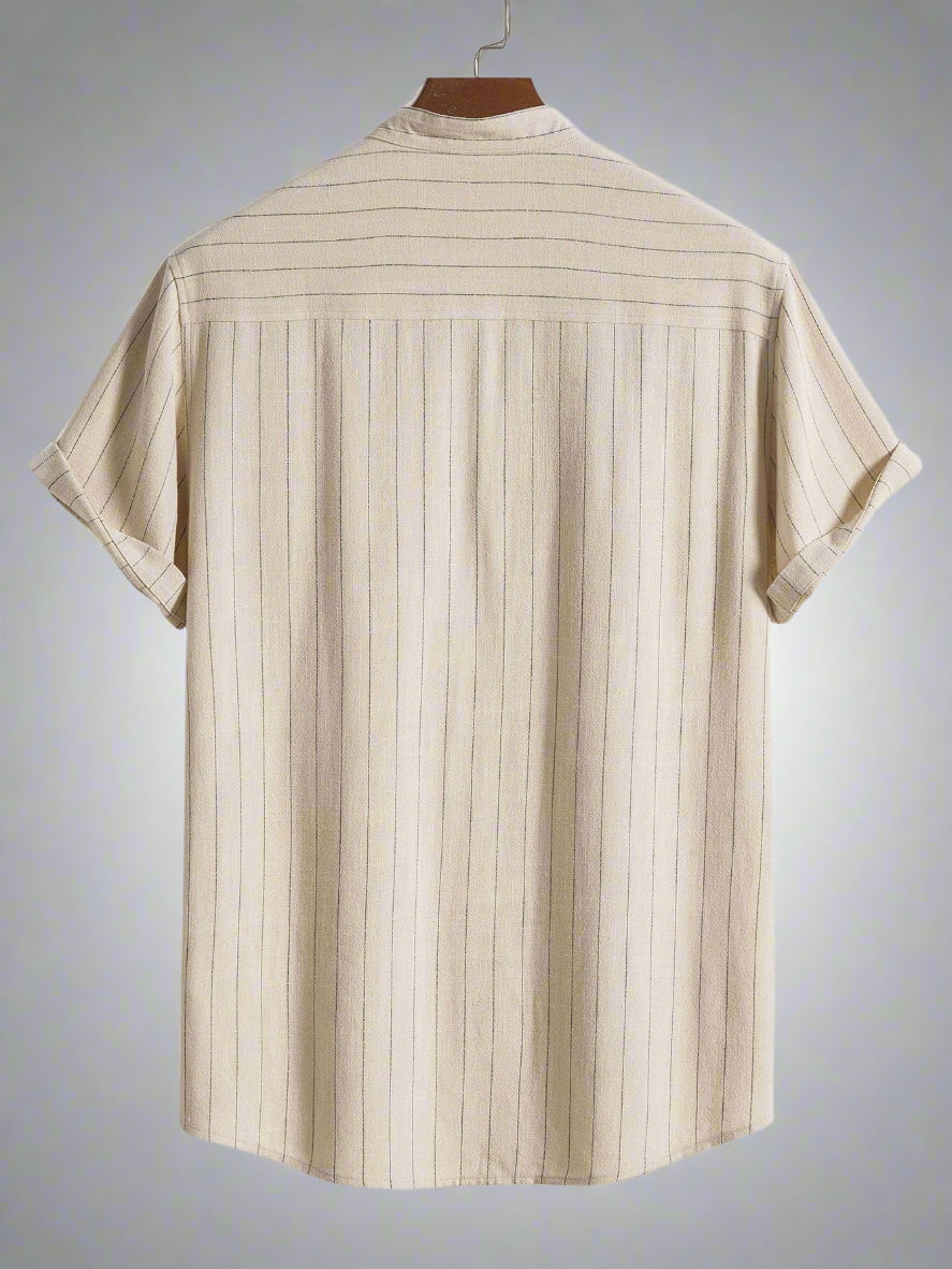 Men's Lightweight Short Sleeve Henley Shirt Set | Relaxed Fit Pants