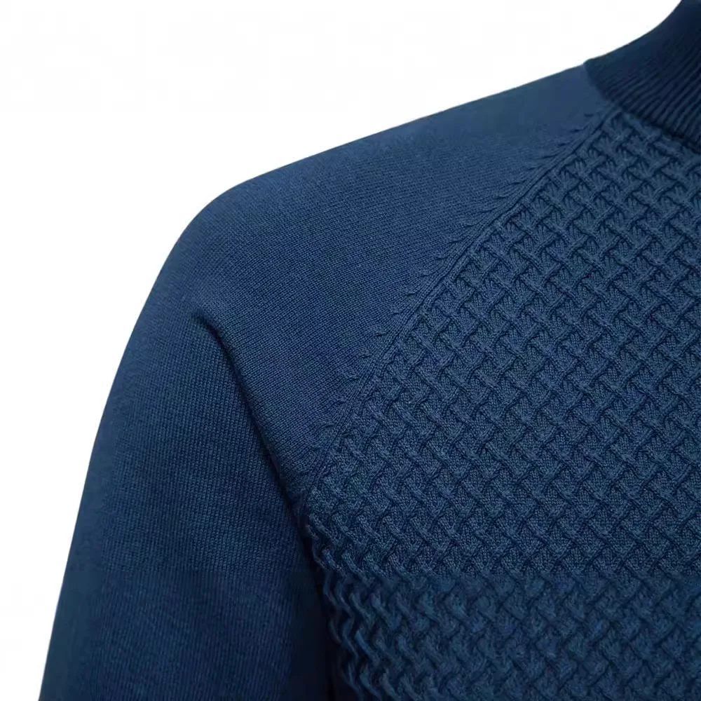 Men's Long Sleeve Textured Knit Sweater | Slim Fit Casual