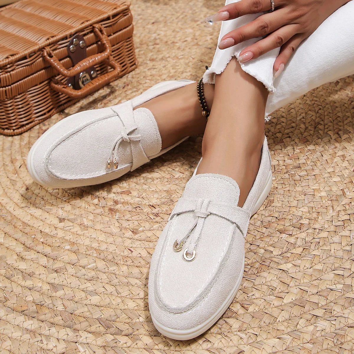 Women’s Casual Suede Loafers | Slip-On Flats Comfortable Shoes