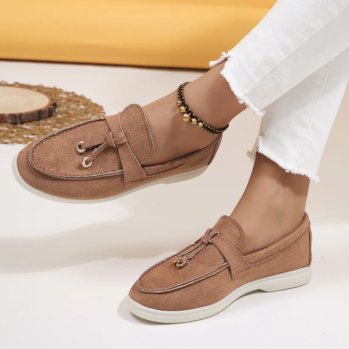 Women’s Casual Suede Loafers | Slip-On Flats Comfortable Shoes