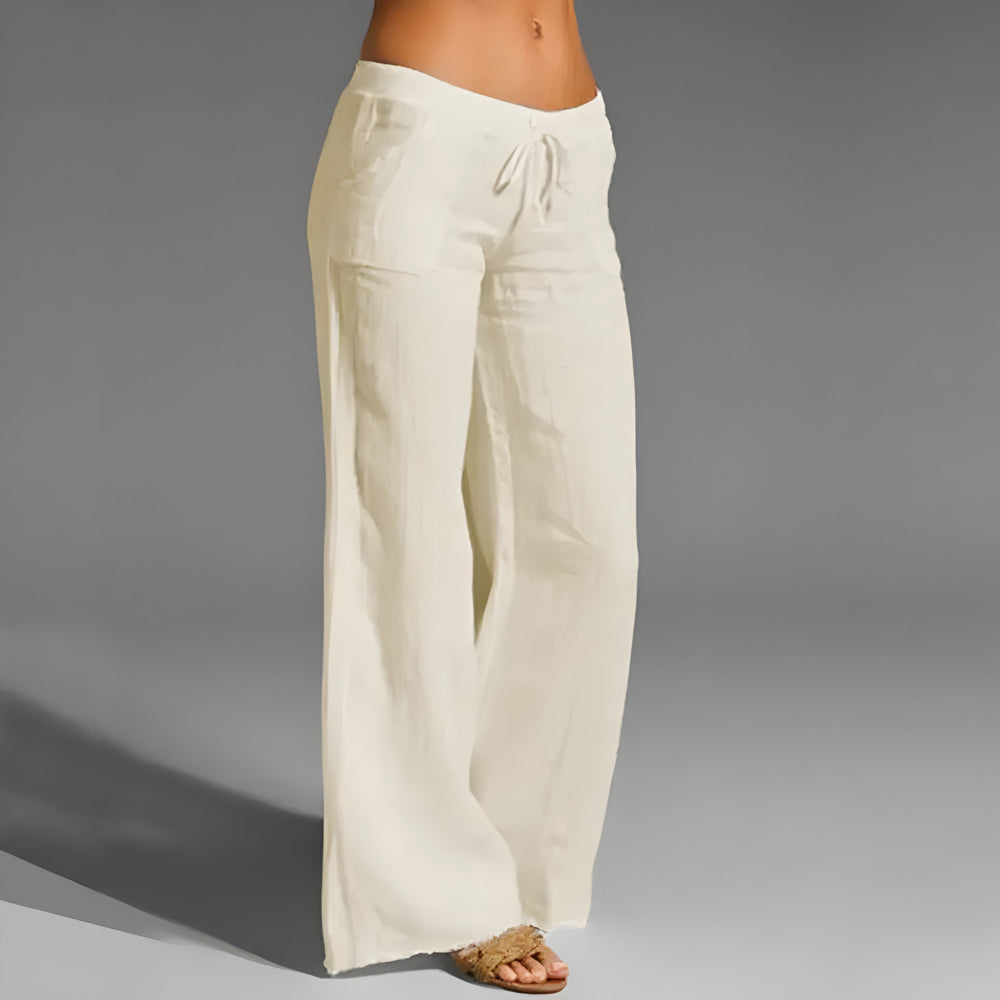 Women’s Casual Linen Pants Trousers | Wide Leg Relaxed Fit
