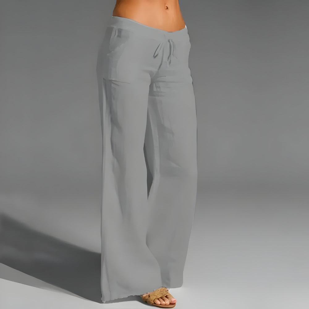 Women’s Casual Linen Pants Trousers | Wide Leg Relaxed Fit
