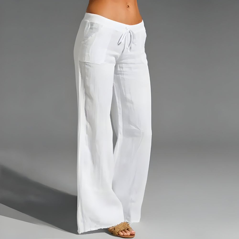 Women’s Casual Linen Pants Trousers | Wide Leg Relaxed Fit