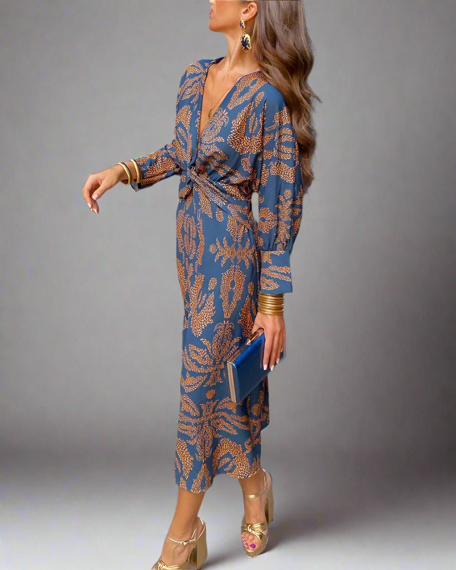 Women’s Boho Summer Jumpsuit | Long Sleeve V Neck