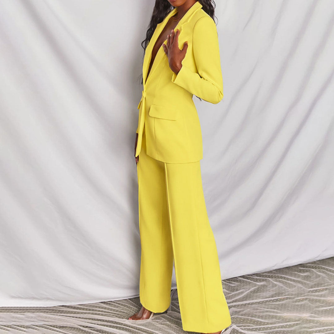 Women’s Formal Two Piece Suit | Wide Leg Tailored Blazer