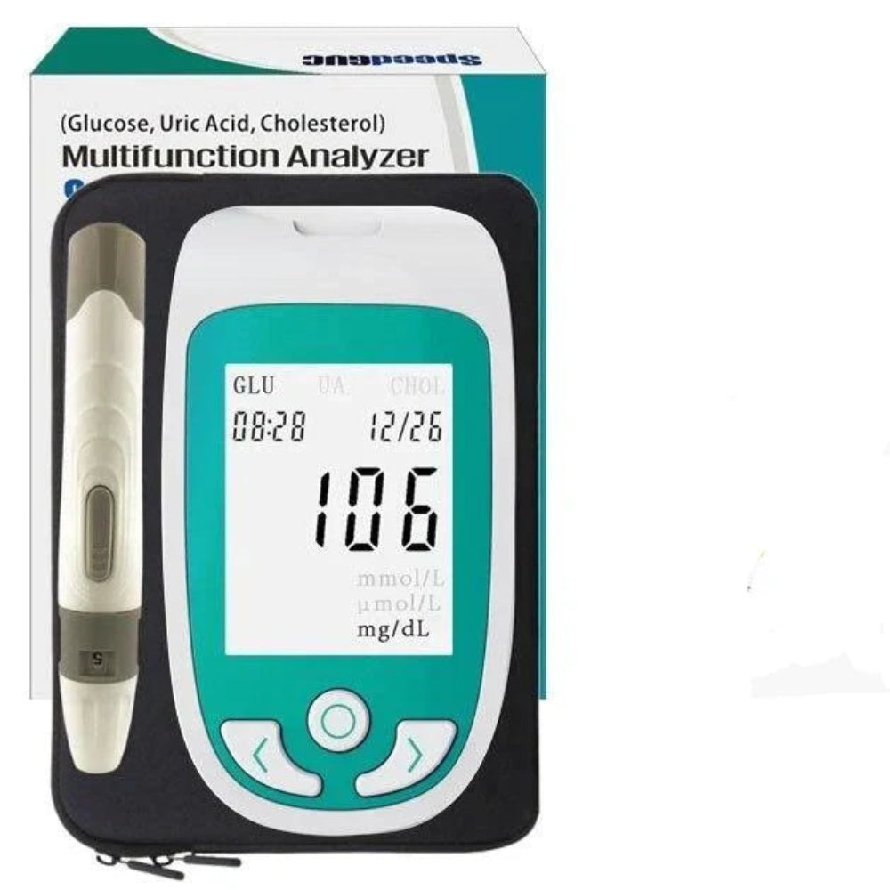 Blood Cholesterol Glucose Monitor Kit Home Testing
