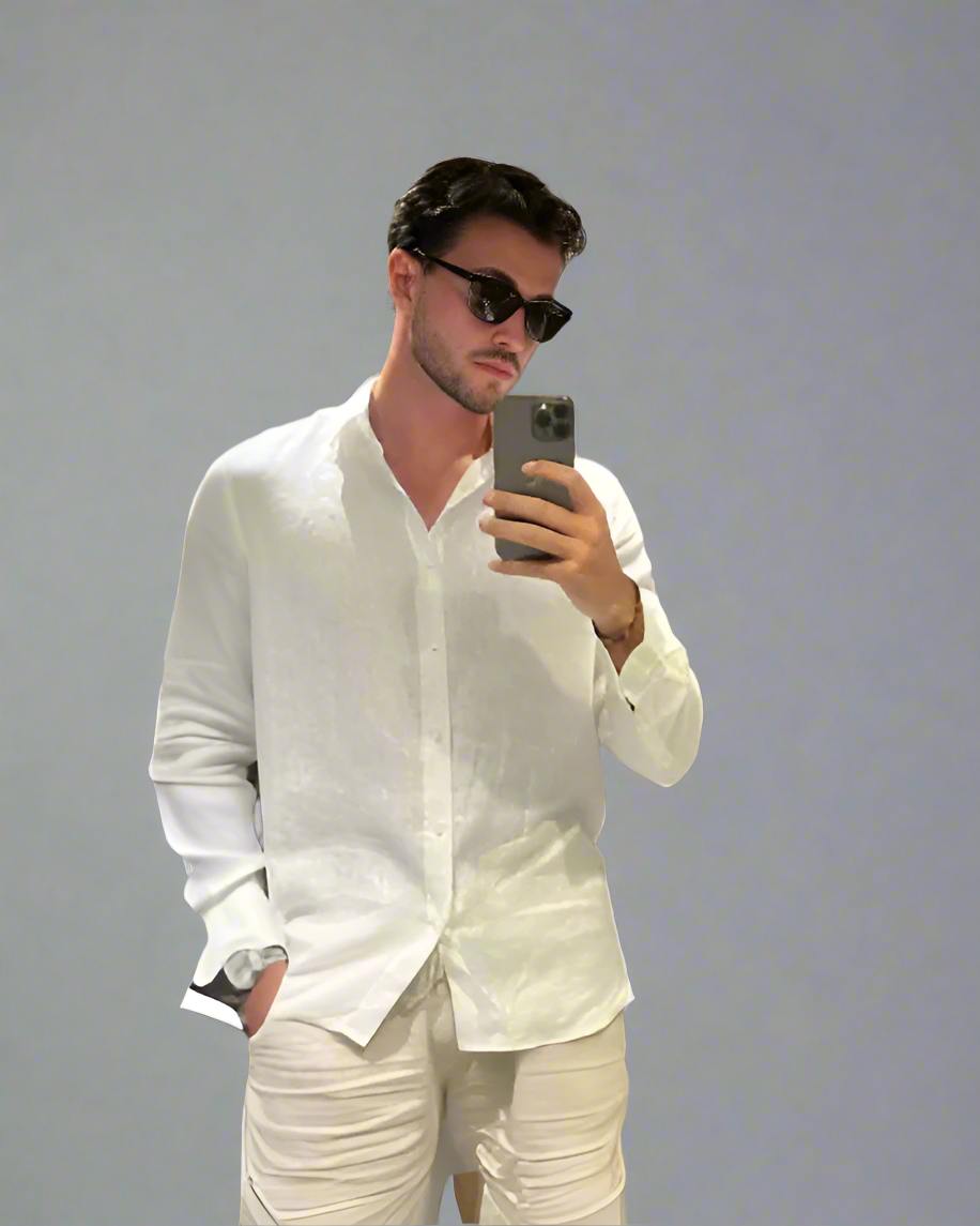 Men's Lightweight Long Sleeve Shirt Set | Relaxed Fit Summerwear