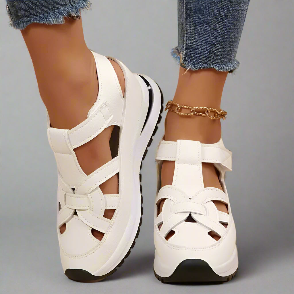 Women’s Comfortable Walking Sandals | Closed Toe Platform Supportive