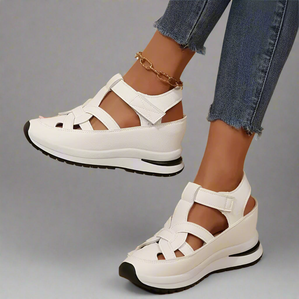 Women’s Comfortable Walking Sandals | Closed Toe Platform Supportive