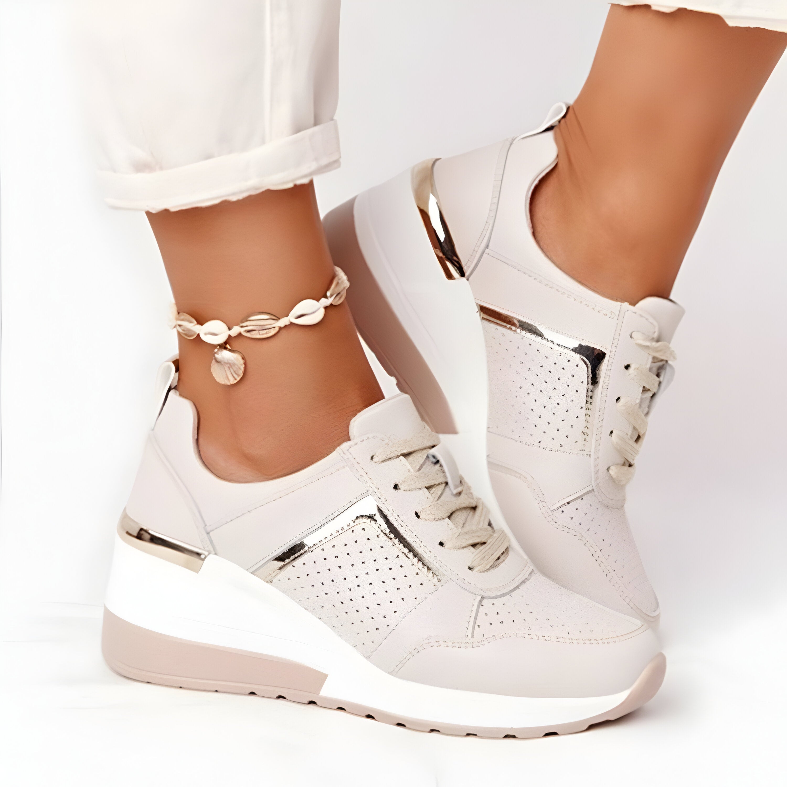 Women's Platform Wedge Sneakers | Arch Support Work Shoes