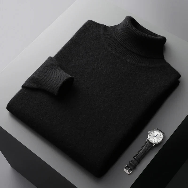 Men’s Knit Turtleneck Sweater | Long Warm Jumper