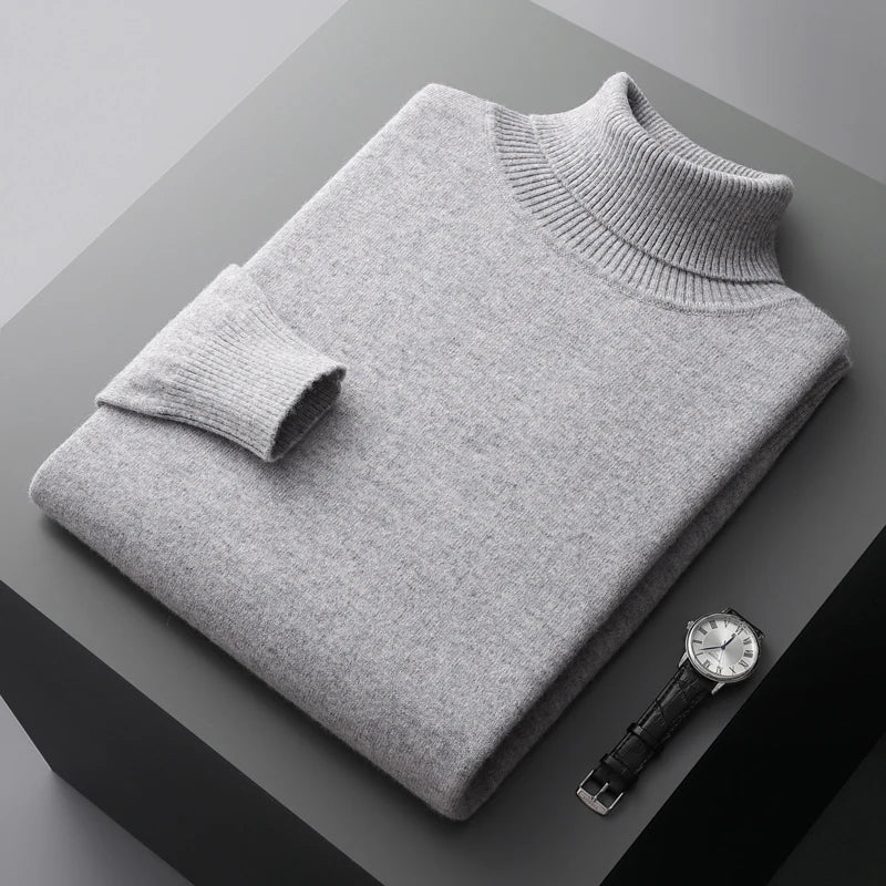 Men’s Knit Turtleneck Sweater | Long Warm Jumper